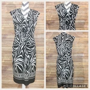 Glamour sleeveless sheath dress sexy zebra print